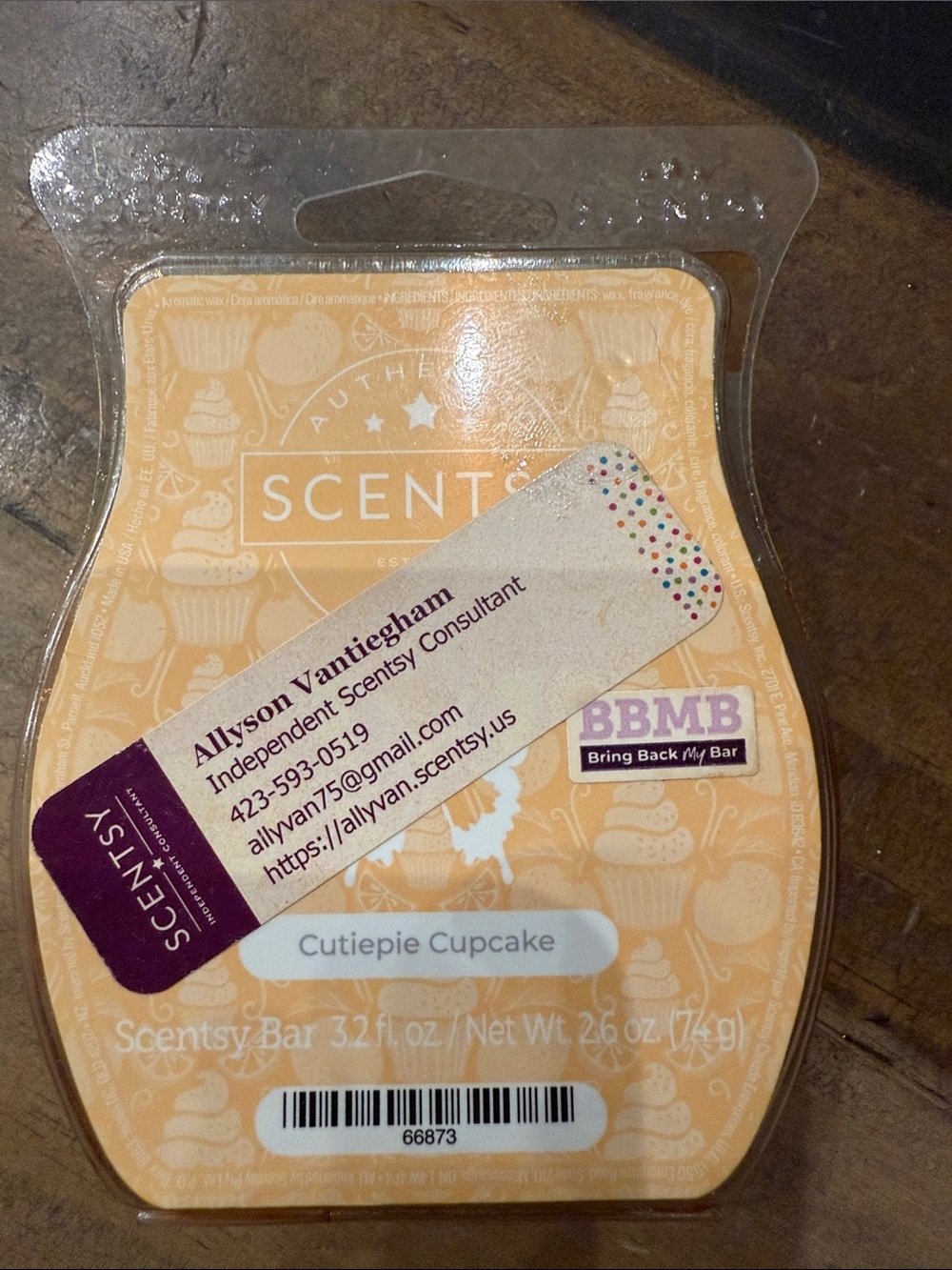 Scentsy Cutiepie Cupcake Wax Bar - Peach Orange